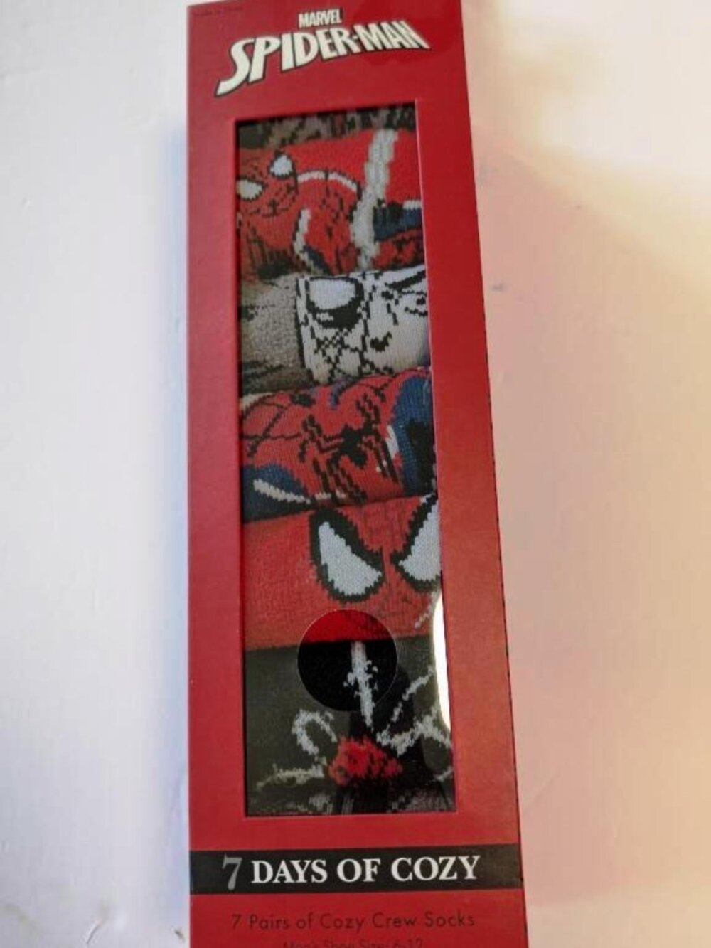 Spider-Man Men's Cozy Crew Socks Gift Box - New / Sealed